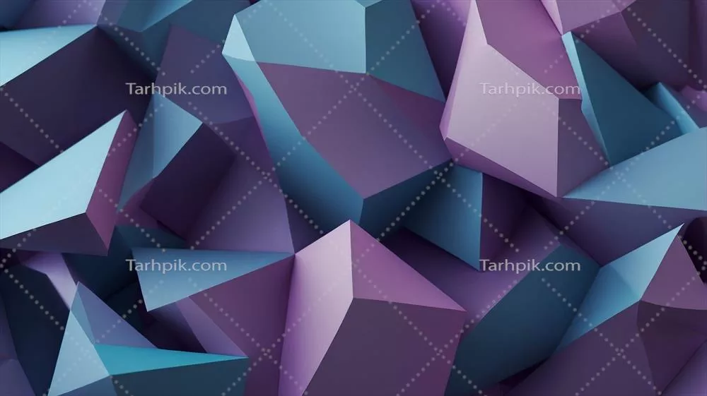 اشکال هندسی انتزاعی بر روی زمینه آبی و بنفش