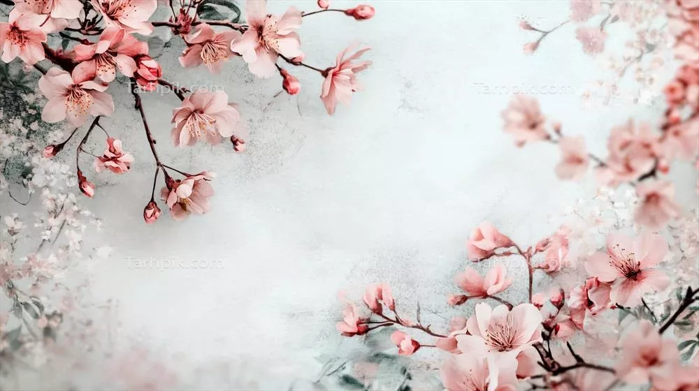 تابلوی زیبا از گل‌های صورتی در زمینه سفید با حال و هوای آرامش‌بخش و دل‌انگیز