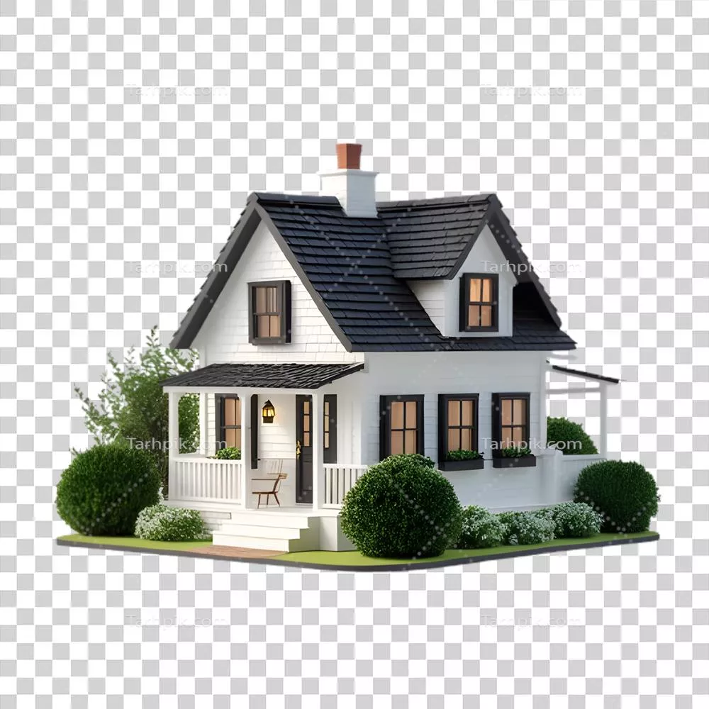 طراحی نمای زیبا برای یک خانه سفید دو طبقه دلنشین و جذاب