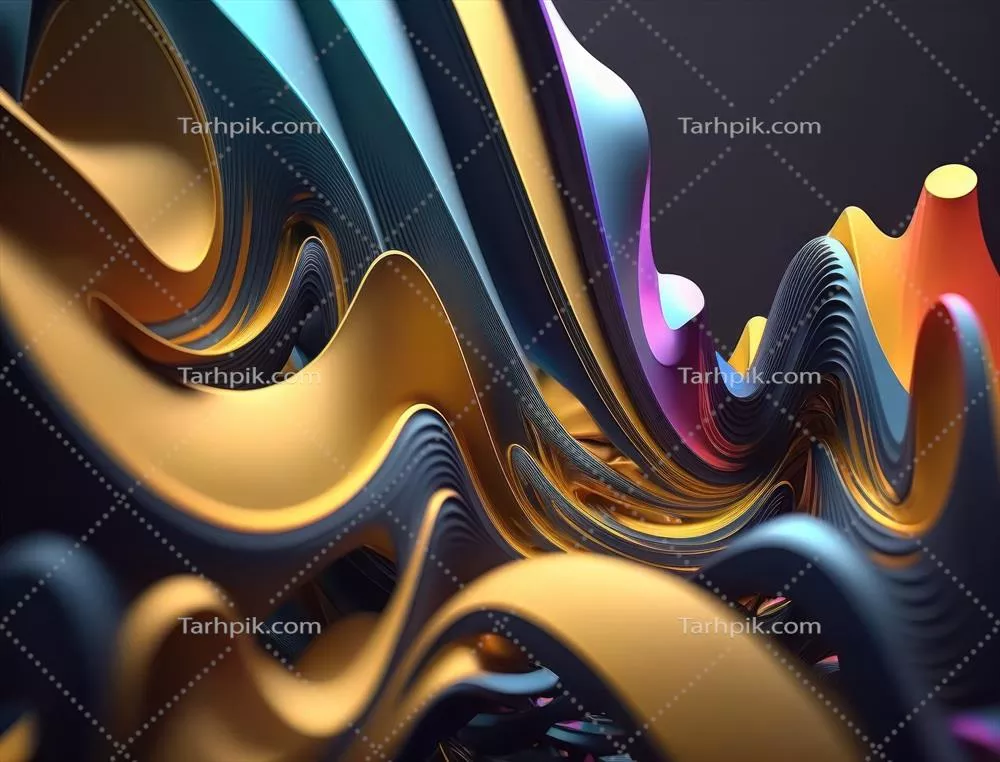 پسزمینه الگوی نوارهای رنگی موج مدرن، طراحی شده با فناوری هوش مصنوعی تولیدی