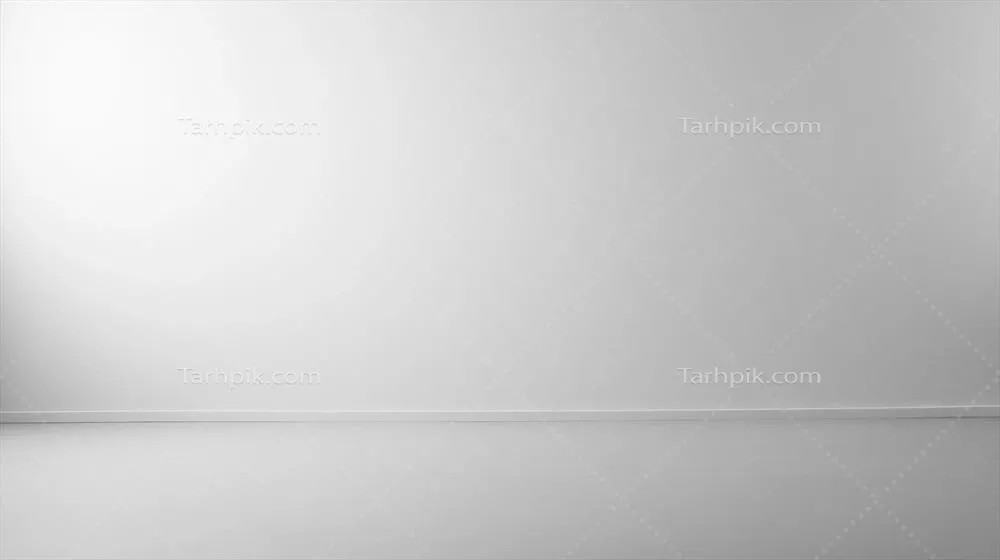 اتاق سفید مینیمالیستی با گرادیان نور ملایم مناسب برای نمایش محصولات و ایجاد فضایی آرام