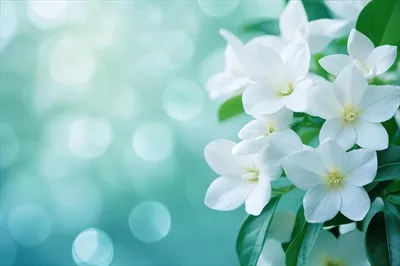 گلهای سفید شکوفهای در برابر پسزمینه نرم بوکه در بهار