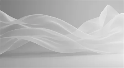 پس‌زمینه‌ی انتزاعی و موج‌دار از پارچه‌ی سفید برای نمایش محصول