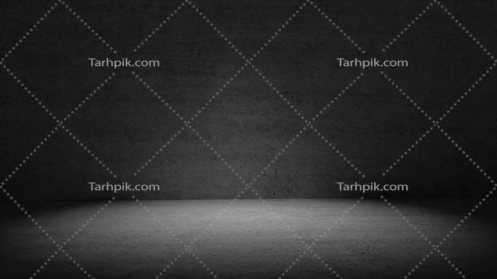 اتاق بتنی با دیوارهای تیره و نور ملایم اطراف آن