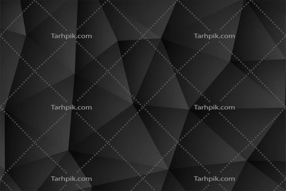 پسزمینه هندسی سیاه سهبعدی با شکلهای مثلثی و گرادیان تاریک
