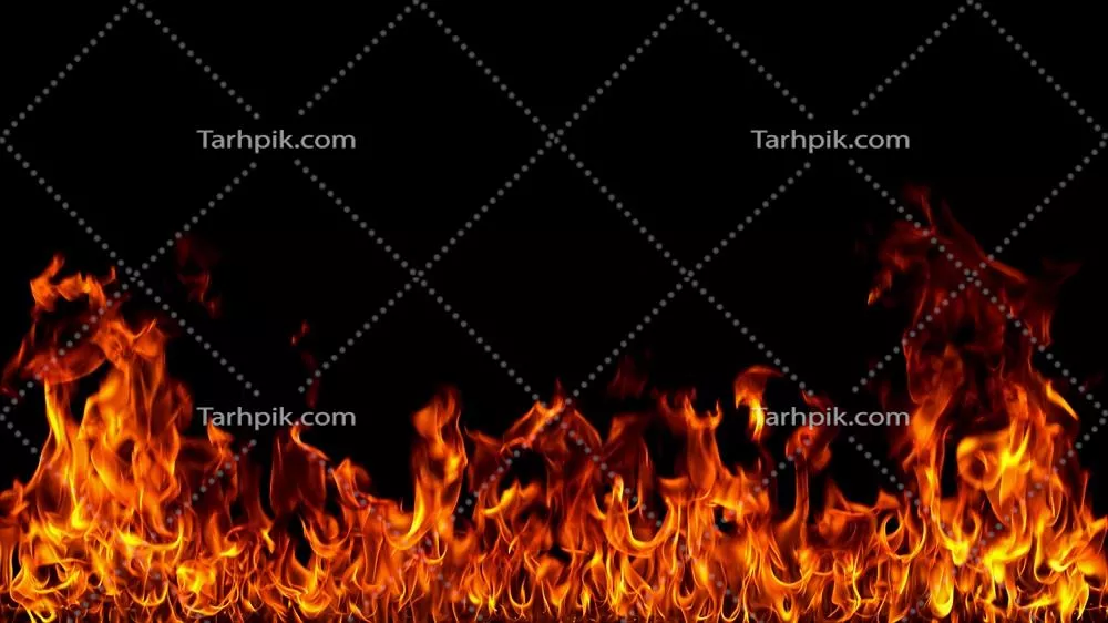شعلۀ آتش در پس‌زمینه‌ای سیاه و تاریک با رنگ‌های زنده