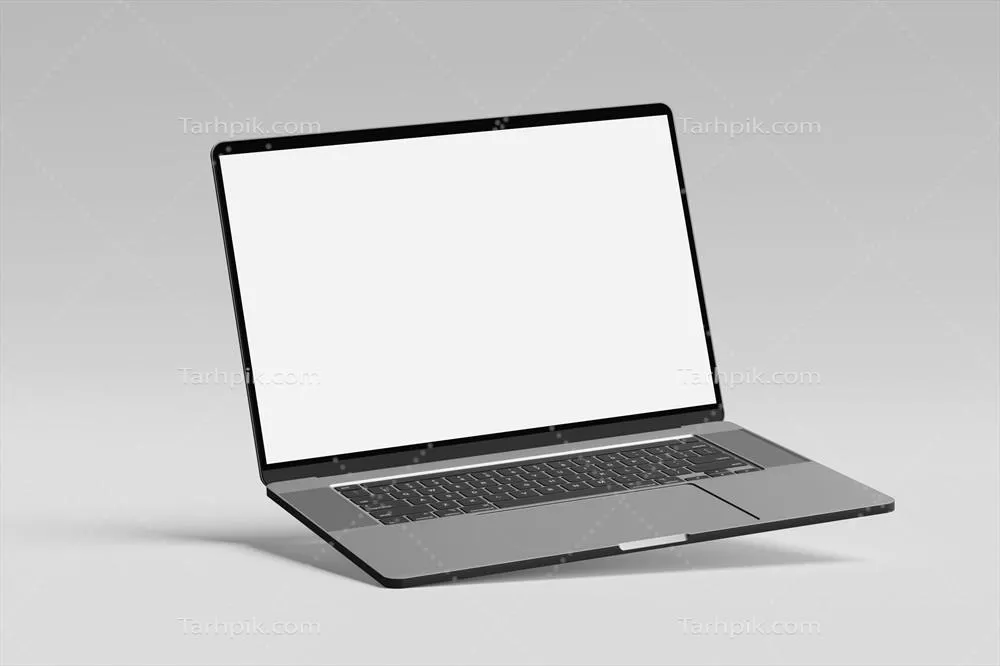 ماکاپ صفحه نمایش خالی لپتاپ بهعنوان یک دستگاه دیجیتال، طراحی جذاب و مدرن