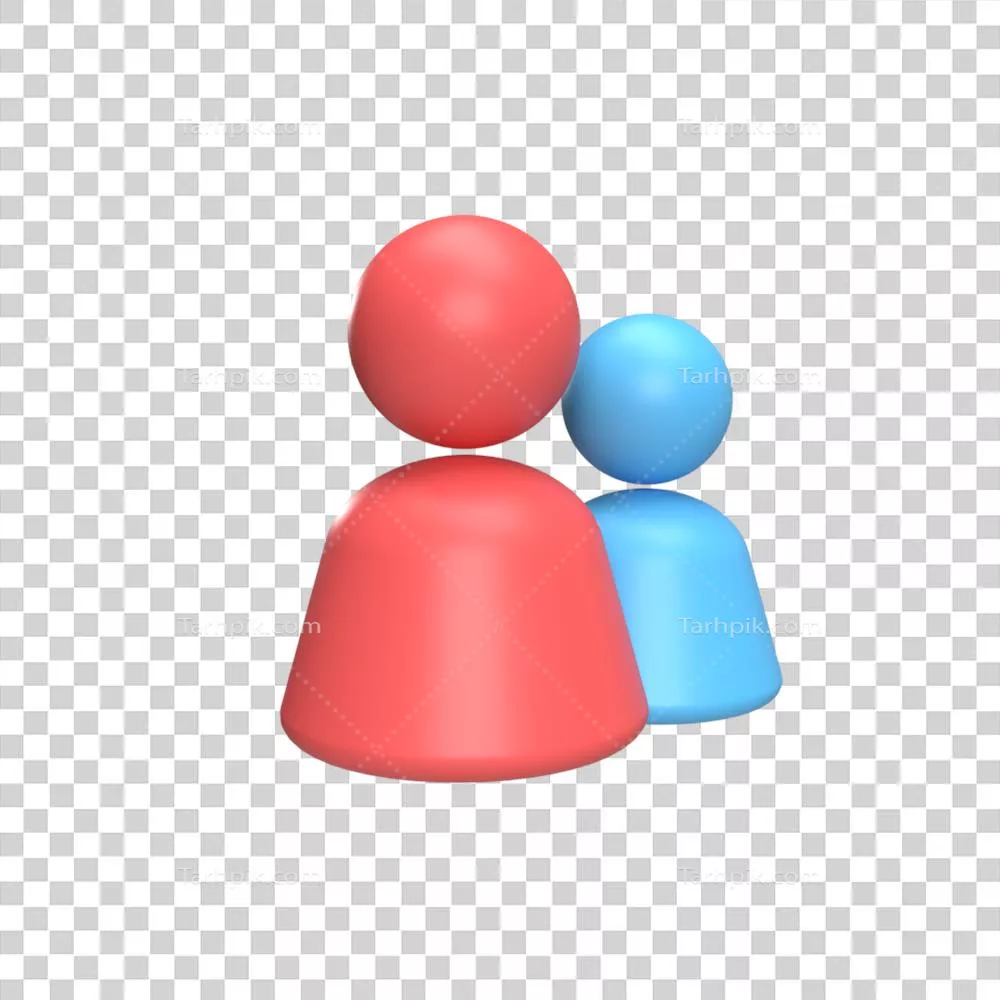 مدل آیکون سه‌بعدی دو نفره به سبک کارتون - مفهوم و طراحی جذاب