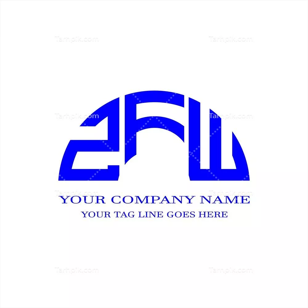 طراحی خلاقانه لوگوی حروف ZFW با استفاده از گرافیک وکتور