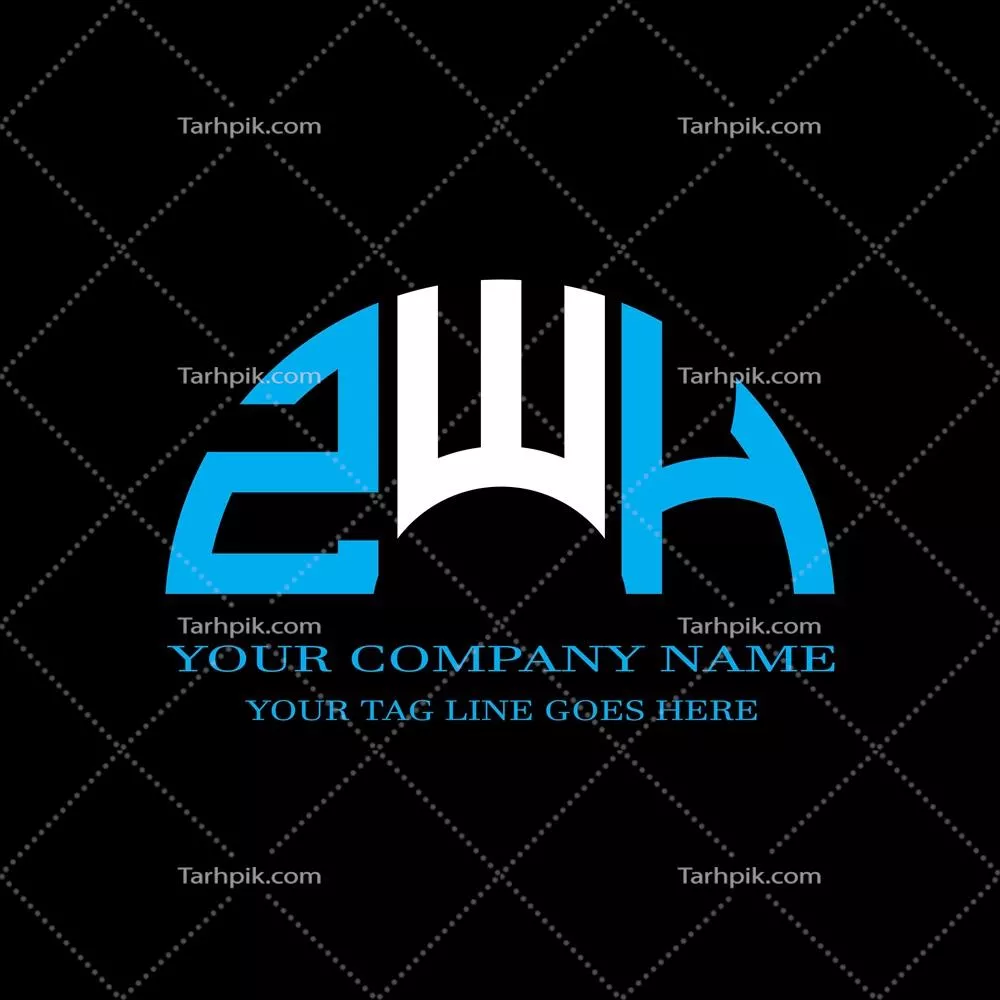 طراحی خلاقانه لوگوی حروف ZWH با گرافیک وکتور با کیفیت بالا