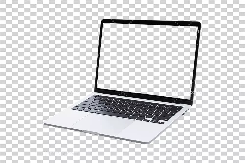 لپ‌تاپ با صفحه نمایش شفاف و بدون محتوا به همراه فرمت پس‌زمینه