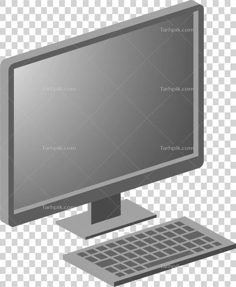 تصویرسازی مانیتور کامپیوتر با طراحی مدرن و جلوه‌های بصری جذاب