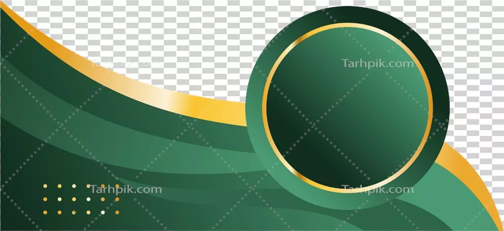 حاشیه انتزاعی منحنی سبز-طلایی یا حاشیه گوشه طلایی برای طراحی