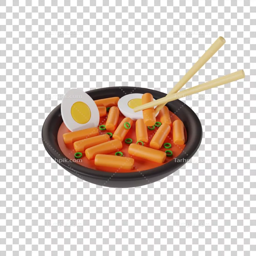 تصویر سه بعدی و رندر شده تبه مخلوط با سس تند و ادویه ای