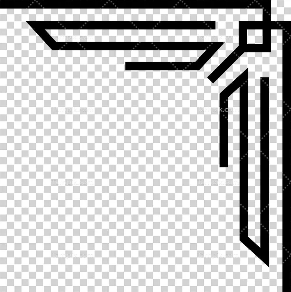 قاب سیاه تزئینی شکلی انتزاعی با پسزمینه شفاف برای طراحیهای خاص