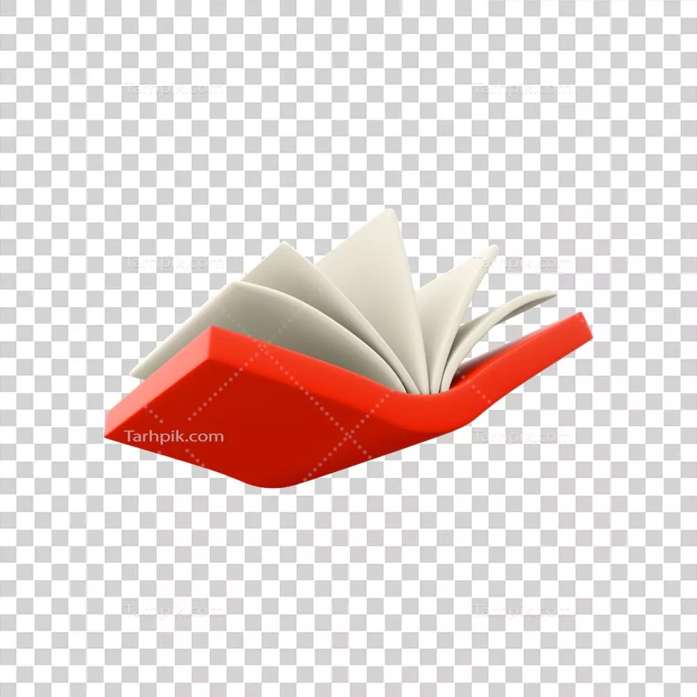 کتاب باز سه بعدی با صفحات خالی و نماد جلد روزنامه سه بعدی