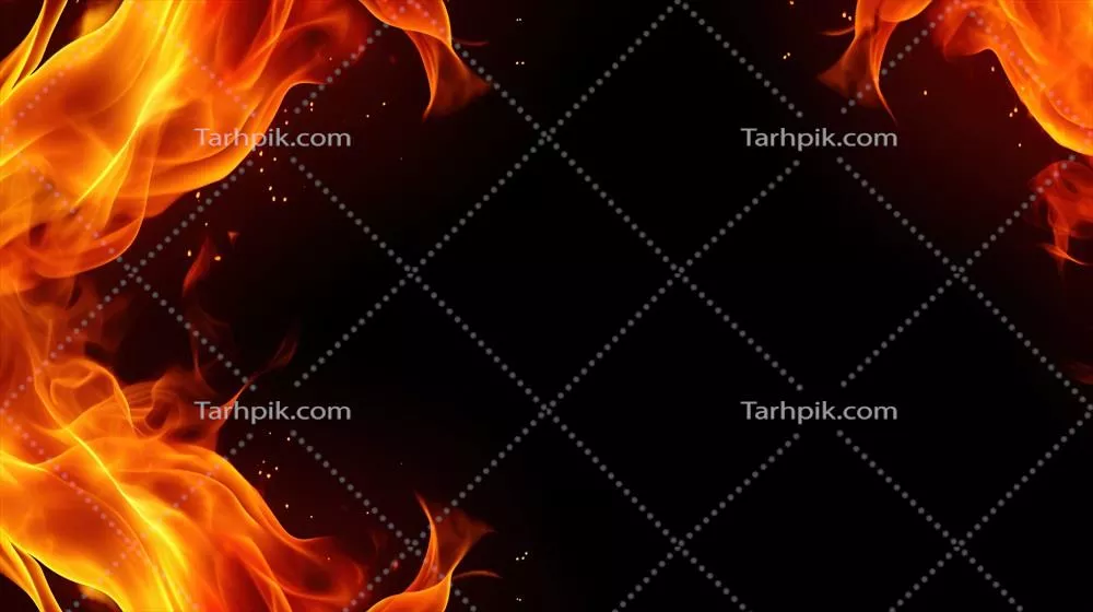 نزدیکنما و نمایش جزئیات شعلههای آتش روی پسزمینه سیاه