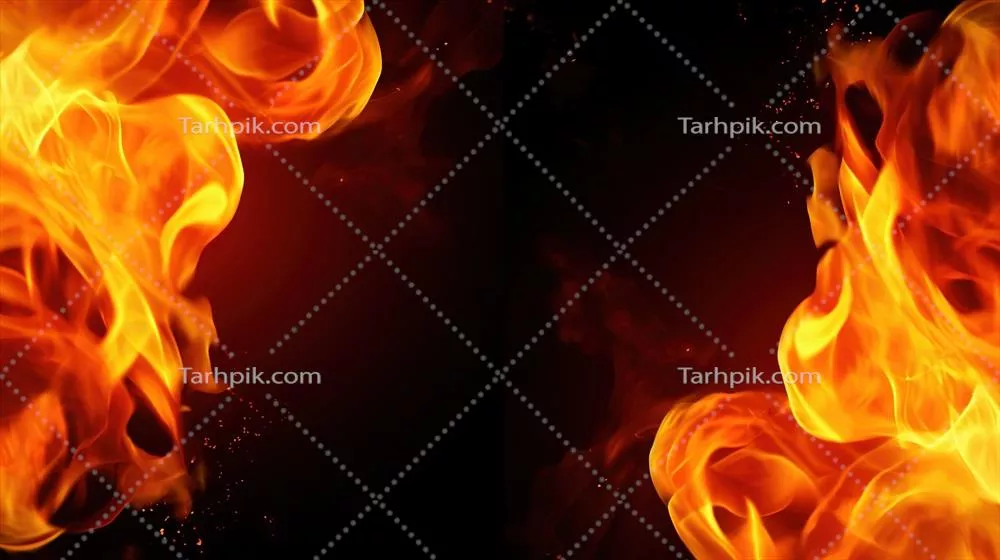 نزدیکترین تصویر از آتش و شعلهها بر روی پسزمینه سیاه