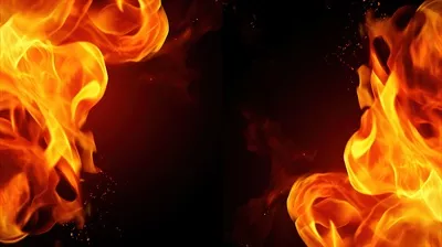 نزدیکترین تصویر از آتش و شعلهها بر روی پسزمینه سیاه