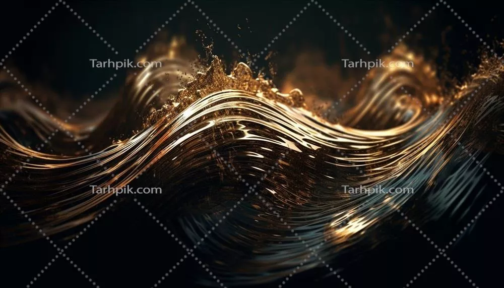 الگوی موج انتزاعی درخشان در طراحی آیندهنگر تولید شده توسط هوش مصنوعی