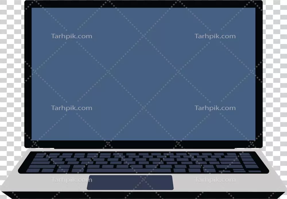 طراحی تخت ساده لپتاپ با صفحه نمایش تیره خالی