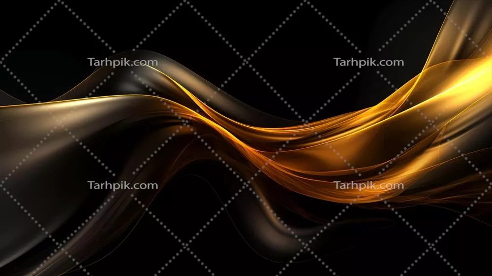 پس‌زمینه‌ای شیک با مواد سیاه و طلایی در حال جریان با هوش مصنوعی تولیدی