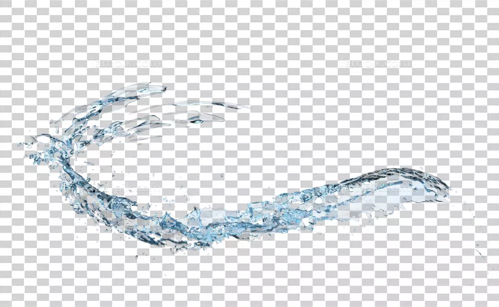 الهام بخش 3D: آب شفاف و آبی با افکت پاشش و انزوا در طراحی سه بعدی