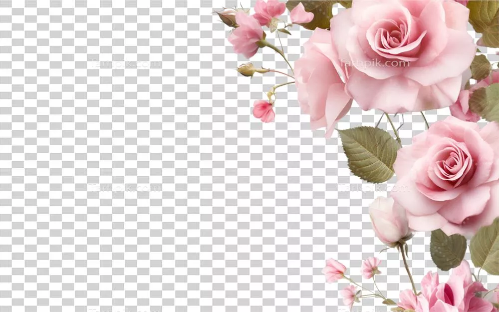 حاشیه‌های طراحی شده با هوش مصنوعی از گل رز برای تزئین کارت‌ها، دعوت‌نامه‌ها و بنرها