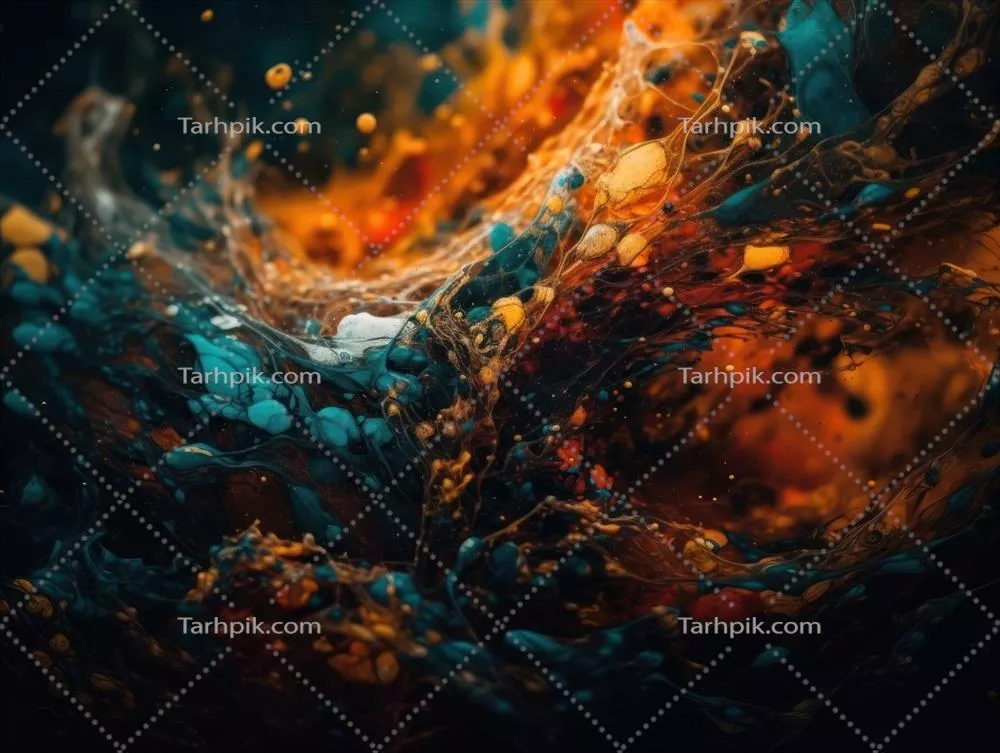 الگوی نقاشی مایع و مرمری روشن و پویا ایجاد شده با فناوری هوش مصنوعی