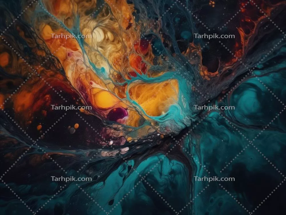 الگوهای رنگی و زیبا از مایعات ماربل با فناوری تولید مولد هوش مصنوعی