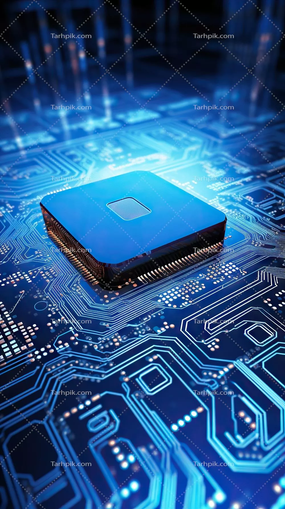 نزدیک به برد مدار الکترونیکی و فناوری پردازنده های مرکزی CPU و میکروچیپ های دیجیتال