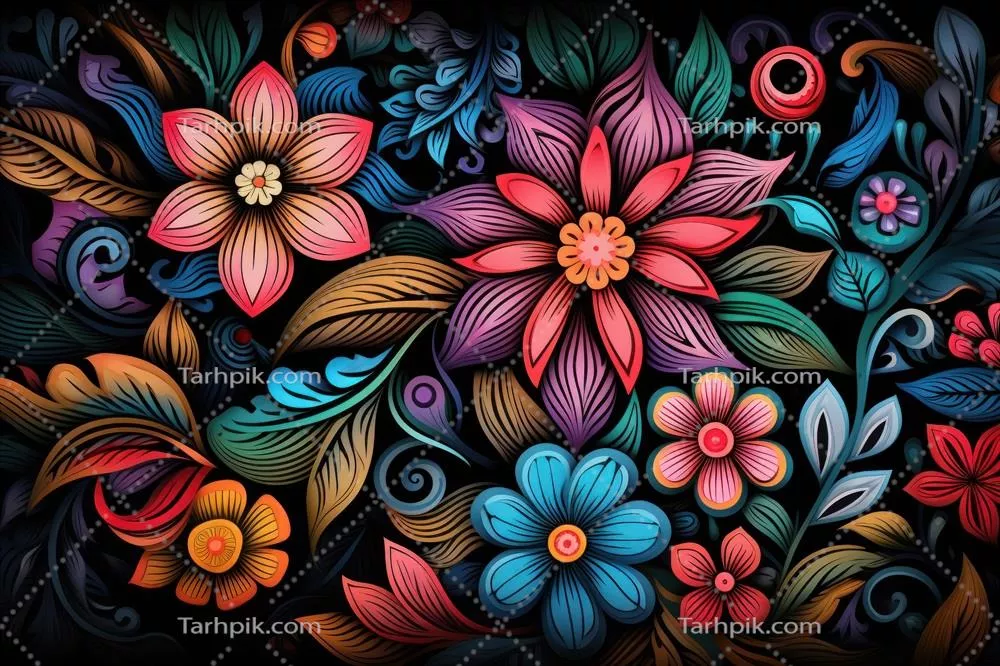 الگوهای گلدار به صورت دستکشیده: زیبایی و ظرافت در طراحی