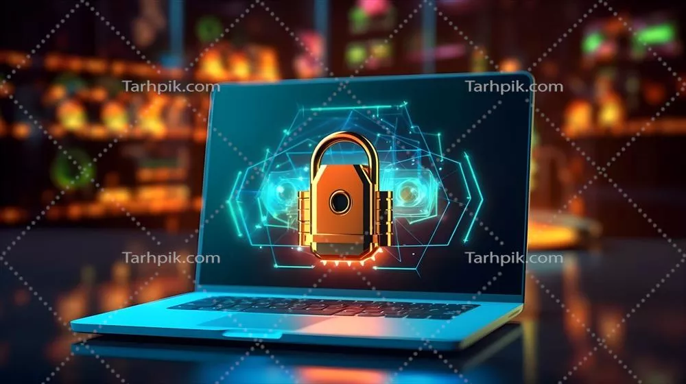 امنیت سایبری آنلاین با قفل دیجیتالی پیشرفته که از لپ‌تاپ حفاظت می‌کند