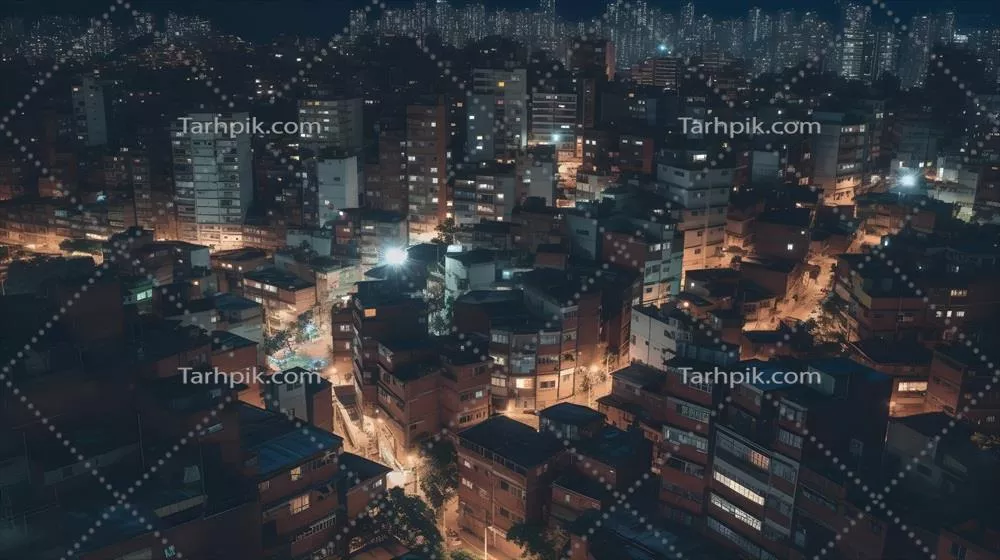 شهر بزرگ و زیبا با آسمانخراشها و مناظر شگفتانگیز در شب