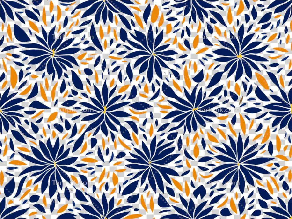 الگوی گل‌دار بدون درز با تصاویر گل‌ها و برگ‌ها