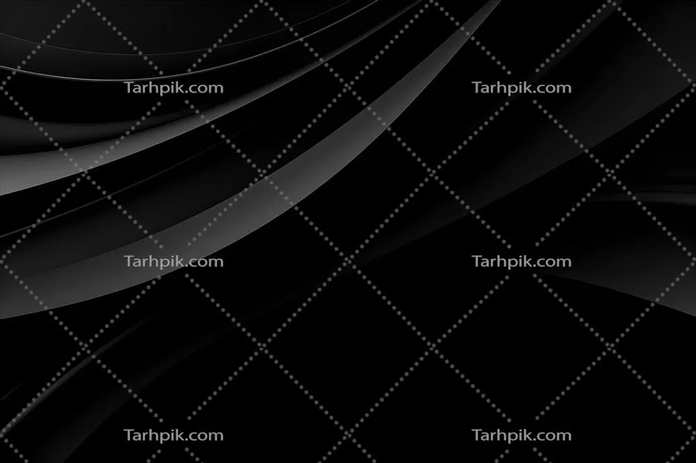 پس‌زمینه انتزاعی سیاه با موج‌های گرافیکی در طراحی مدرن با استفاده از هوش مصنوعی