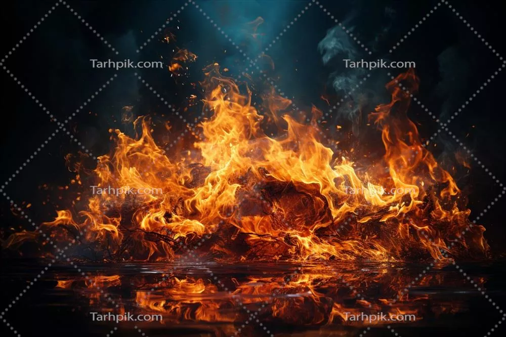 نزدیک نمایی از آتش و شعله های در حال سوختن