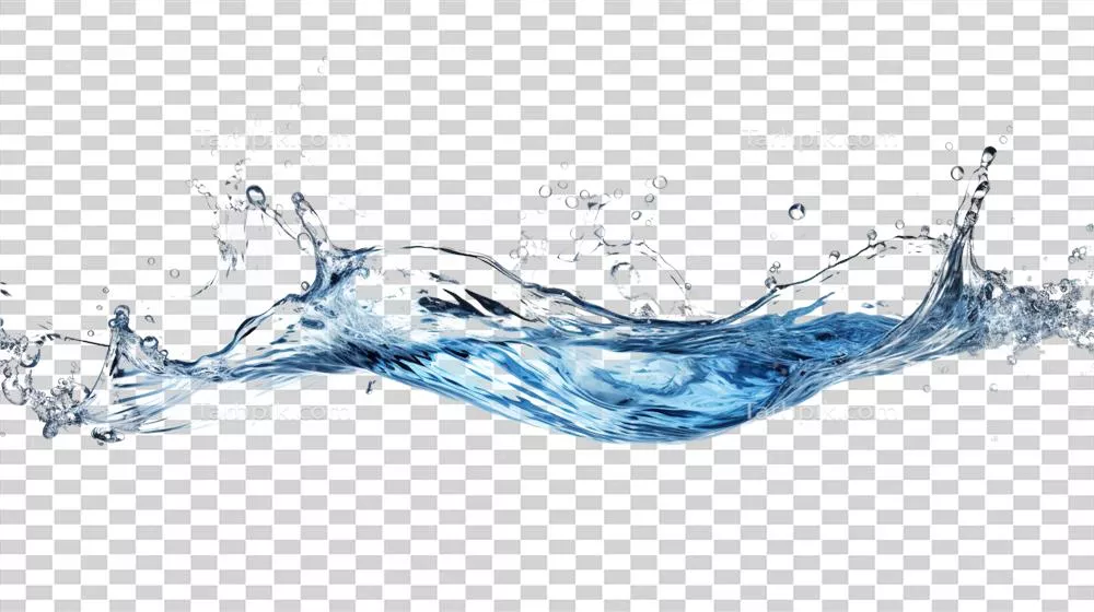 افکت آب splash با پس‌زمینه شفاف برای طراحی‌های بصری