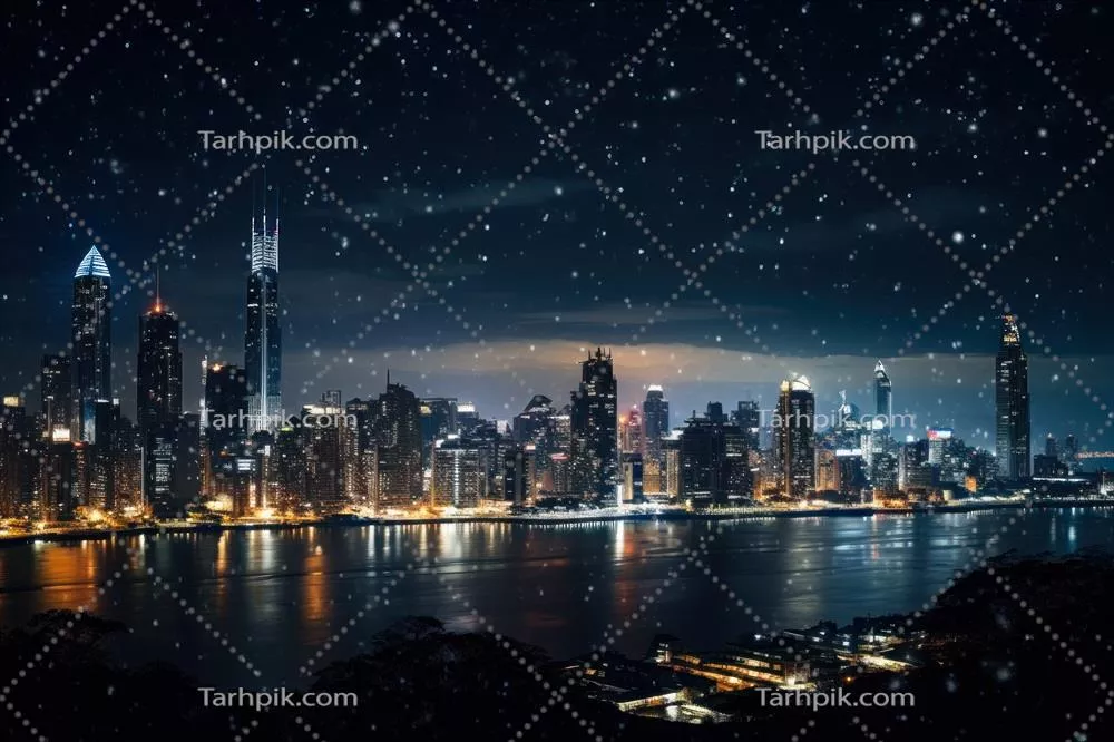تصویری شگفت‌انگیز از منظر شب شهر با استفاده از هوش مصنوعی تولیدی