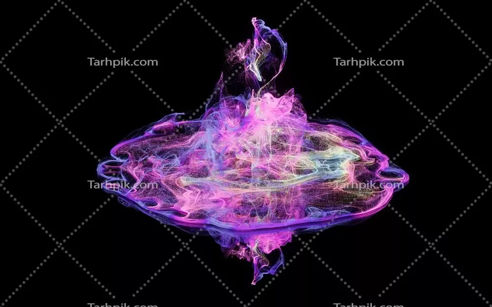 پس‌زمینه موجی با ذرات در حال حرکت در سه‌بعد - رندرینگ سه‌بعدی مدرن