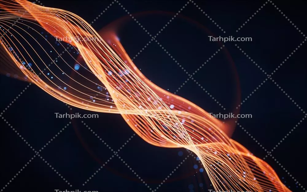 الگوی منحنی با خطوط موجی در حال جریان - رندر سه‌بعدی زیبا و جذاب