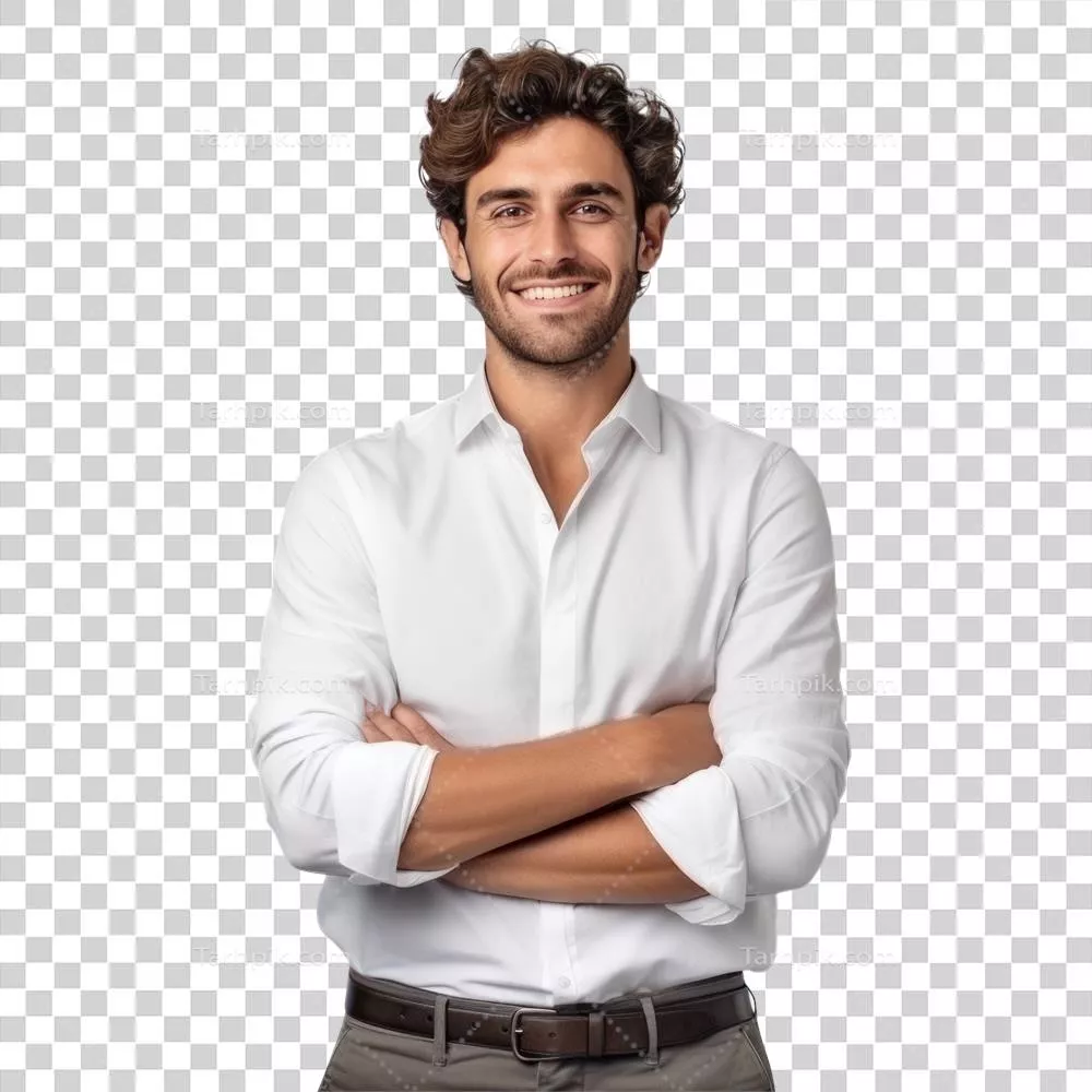مدیر بااستعداد و خوش قیافه در پسزمینه سفید ایزوله شده