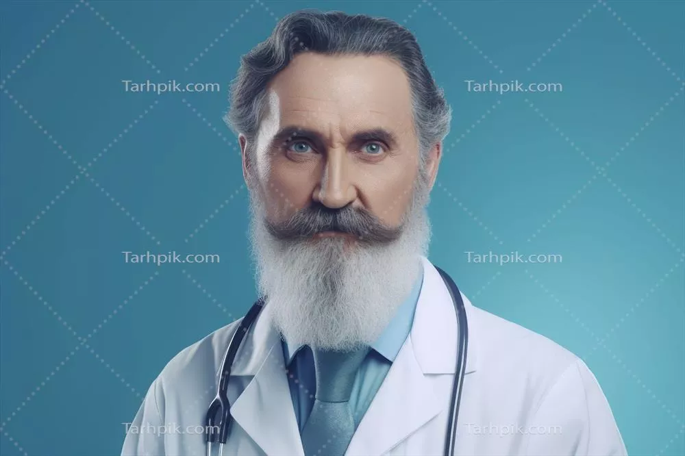 دکتر مجرب و سالخورده با ریش، تولید شده با هوش مصنوعی