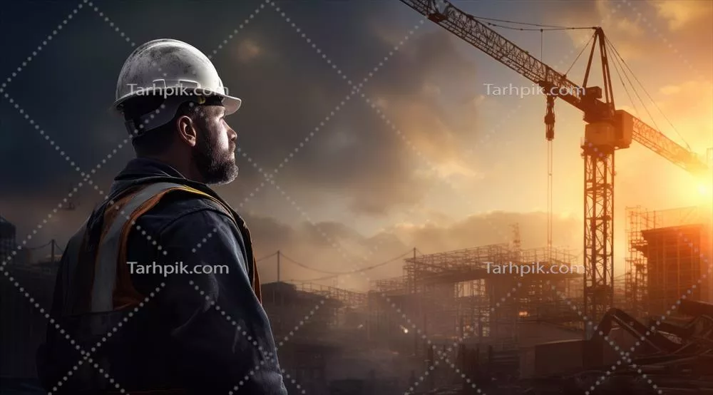 مهندس حرفه‌ای در کلاه ایمنی و نقشه‌های ساختمان در سایت ساخت و ساز