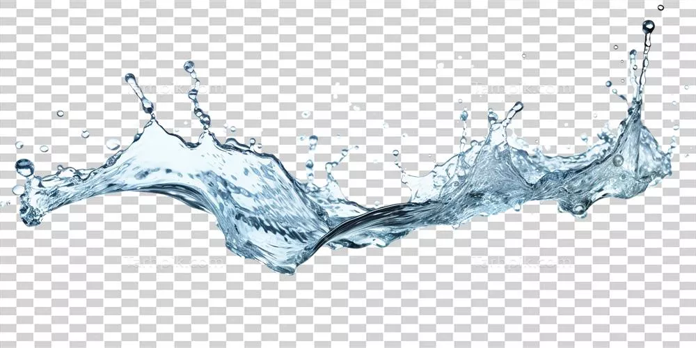 تصویرواقعیازپاشیدنآبشفافبهرنگآبیهمراهباقطراتوپاششهای