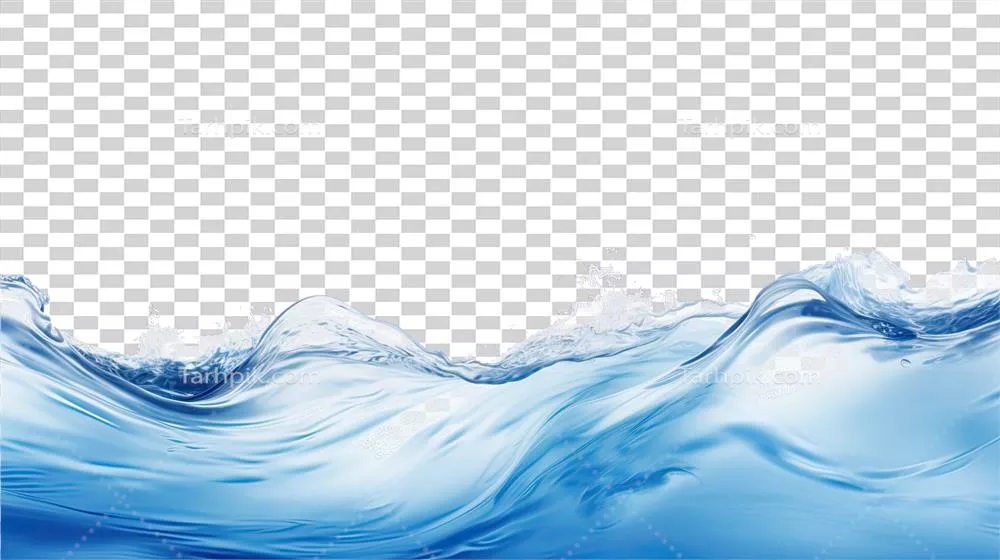 موج آب آبی ایجاد شده با هوش مصنوعی بر روی پس زمینه شفاف