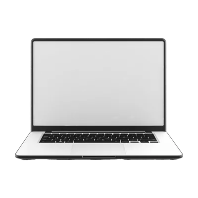 لپتاپ تولید شده با هوش مصنوعی با صفحهنمایش خالی در پسزمینه شفاف