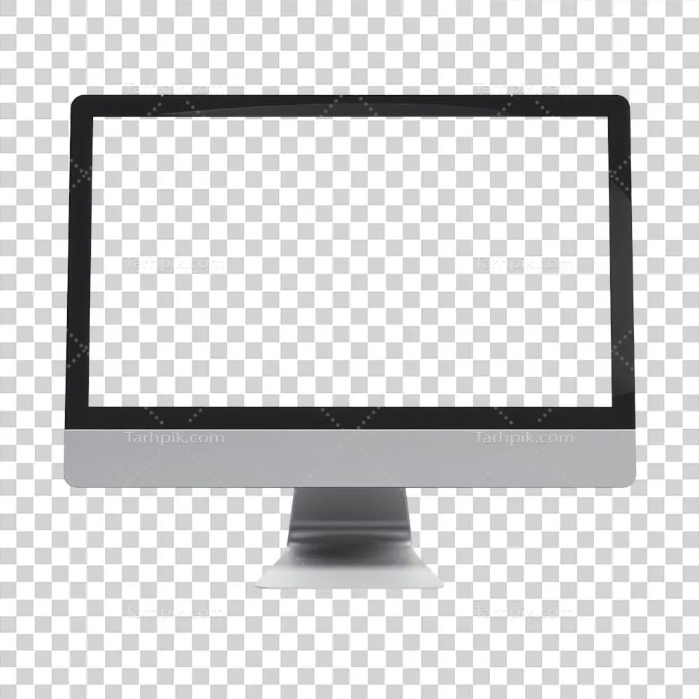 مانیتور کامپیوتری مدرن تولید شده توسط هوش مصنوعی روی پسزمینه شفاف