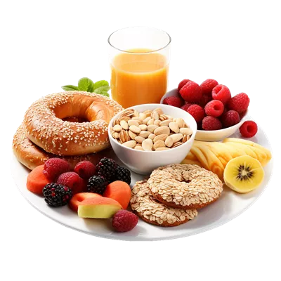 غذاهای صبحانه تولید شده با هوش مصنوعی در پسزمینه شفاف