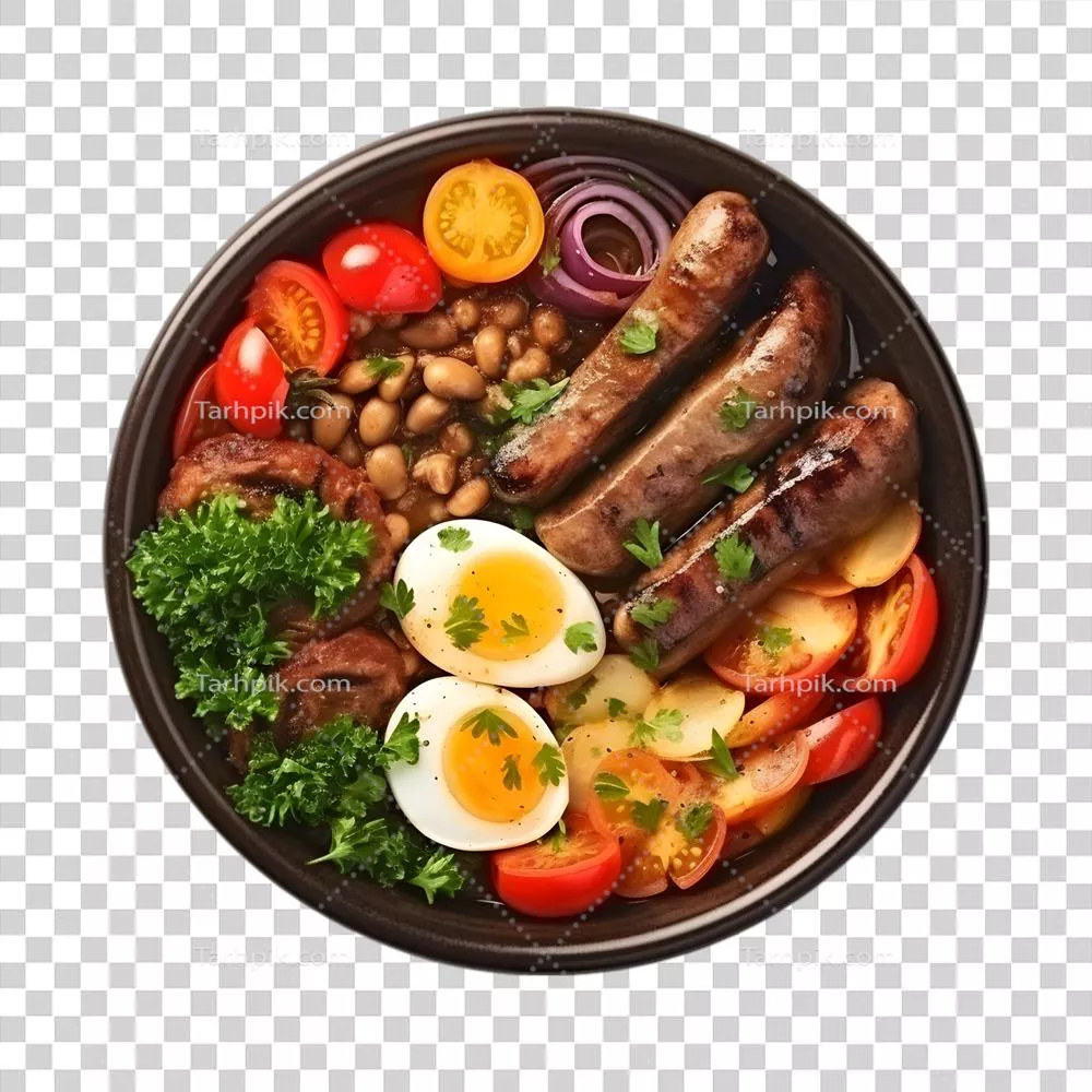 تصویر غذاهای آساگو تولید شده با هوش مصنوعی بر روی پس زمینه شفاف
